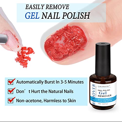 Louinstic Gel Nail Polish Remover - Quick Gel Polish Remover For Nails In 3-5 Minutes, Gel Nail Remover With Nail Cuticle Oil And Latex Tape, Easy Gel Remover Removedor De Esmalte Gel Christmas Gifts For Nail Starter And Lovers #TOP2