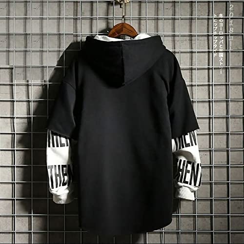 Image of DUDHUH Mens Hoodie Fashion Pullover Letter Print Tracksuit Techwear Casual Coat Hip-Hop Sweatshirt