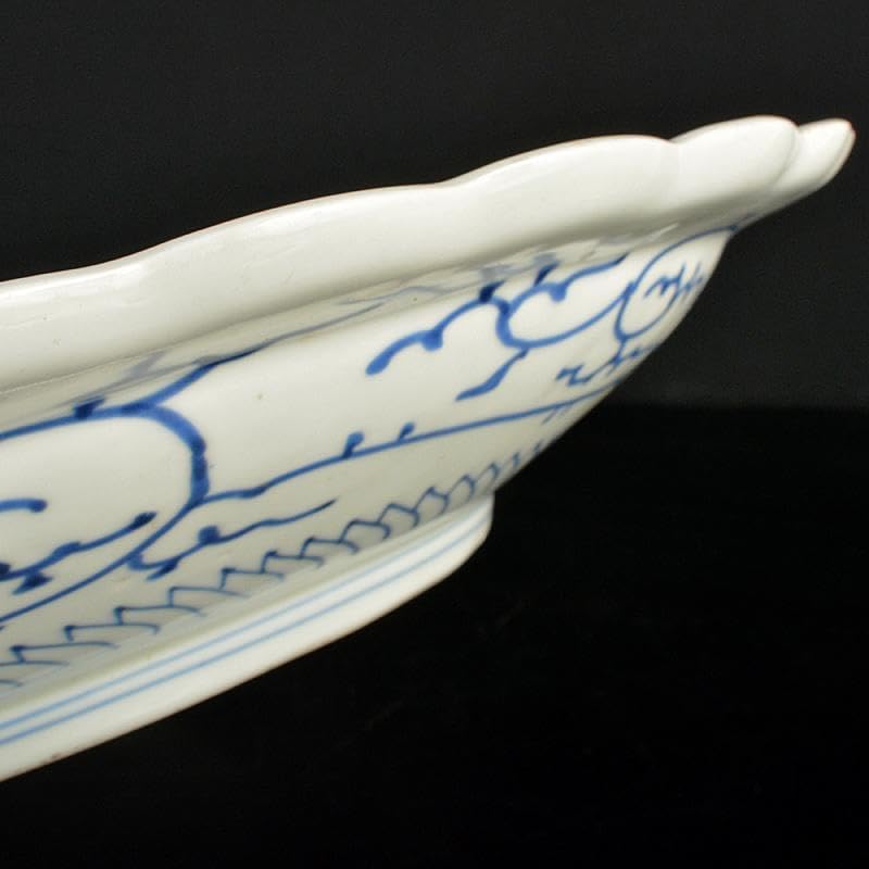 伊万里焼 古伊万里 成化年製款 染付 花蝶文 輪花