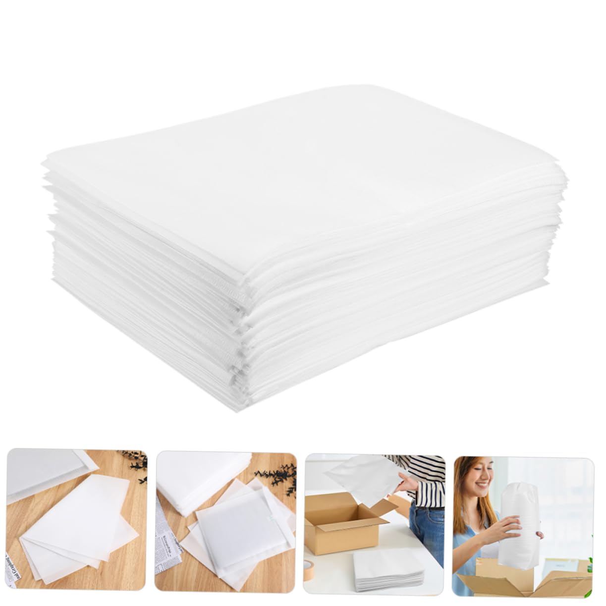 NAMOARLY Dish Packing Foam Pouches 100 Pack for Glassware Foam Packaging Material for Moving