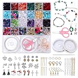 💎Die Halbedelsteine Perlen Set: Die Größe der Perlen beträgt 5-10 mm (das Bild zeigt unregelmäßige Formen), und jede Kiesperle hat ein kleines Loch, und die Größe des Felslochs beträgt bis zu 1.5-2 mm, und kommt Seil und Karabinerverschlüsse usw., sodass können Sie ganz einfach Schmuck und Halsketten herstellen. Dies ist die perfekte Wahl für Liebhaber der Schmuck- und Halskettenherstellung.