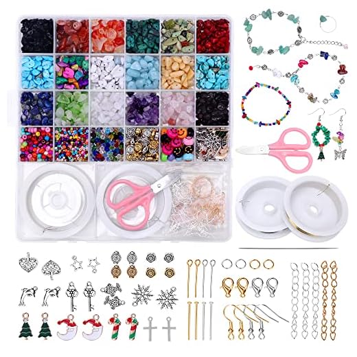 Cuentas de Piedras Preciosas, CGBOOM 1857 Piezas Manualidades Adultos Kits Abalorios de Piedras Naturales Irregulares Piedras Colores para Manualidad Bricolaje Pulseras Aretes Collar Pendientes Anillo