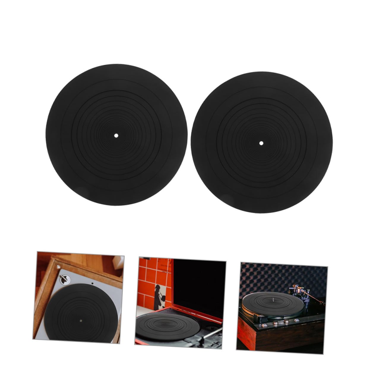 2 pezzi Tappetino Antistatico in Silicone per Giradischi Piatto Stabile per Dischi in Vinile Accessorio Sostitutivo per Protezione e Riproduzione Senza Danni