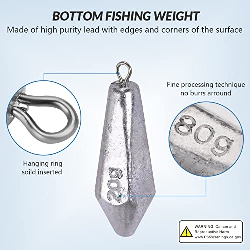 Image of QualyQualy Nail Weights Fishing Weights Sinkers 1g(1 /32oz) 1.5g(1 /18oz) 3g(1 /9oz) Lead Weights Fishing Drop Shot Worms Weights 20pcs /Pack