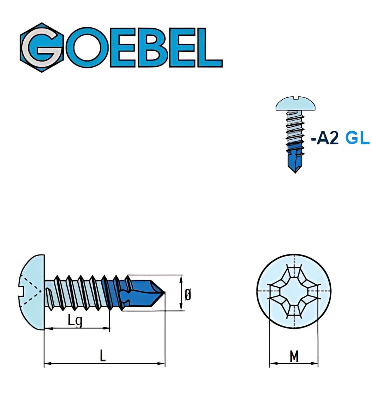 GOEBEL® - 1000 x Tornillos de perforación cabeza alomada punta de perforación endurecida (diámetro x longitud) 4,2 x 16,0 mm acero inoxidable A2 (V2A) GOEBEL silberGL DIN7504M Werksnorm