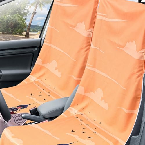 Image of Hahafelt 2 Pack Car Seat Towel Cover with Storage Bag, National Park 2 | 63 x 32 in Car Towel Seat Cover Non Slip Waterproof, Gym Workout Swimming Running, Machine Washable Sweat Absorbent Protector