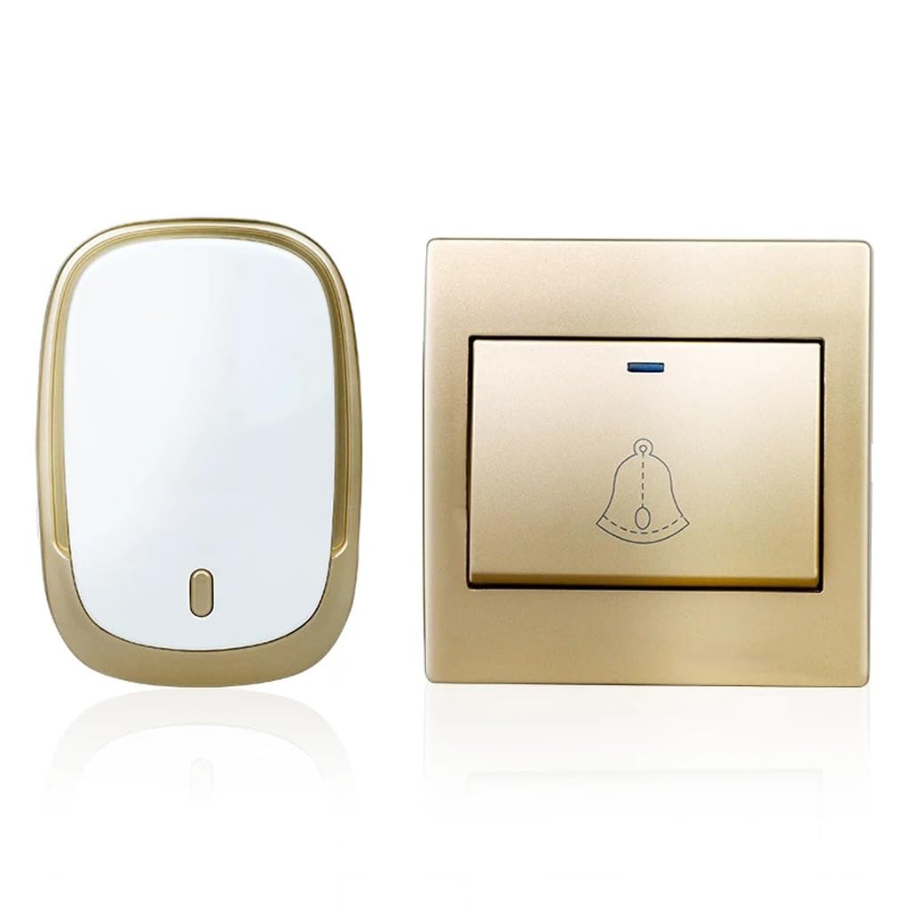 Sonnette sans Fil étanche, Bouton de Batterie, télécommande 300M, récepteur de lumière LED, Sonnette sans Fil for la Maison, 36 carillons (Color : D, Size : As Shown)