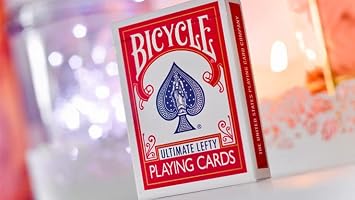 MJM Bicycle Ultimate Lefty Deck Red Gimmicks and Online Instructions