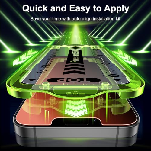 Image of Esanik 2-Pack for iPhone 17e /16e /14 /13 Pro /13 Sunset Color Privacy Screen Protector - Gradient Purple Anti-Spy Tempered Glass, Anti-Blue Light, Pink Military-Grade 9H Hardness,Shatterproof, Flawless Fit Tray