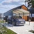 LZbeiteM 10x15 Car Ports Heavy Duty - Prefab Metal Carport with Galvanized Steel Roof Steel Carport Kits Outdoor with Metal Roof (10'x15')