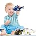 OMGTOY Military Helicopter, Airforce Airplane Toy with Hanging Basket Lights and Sounds for Kids(Blue)