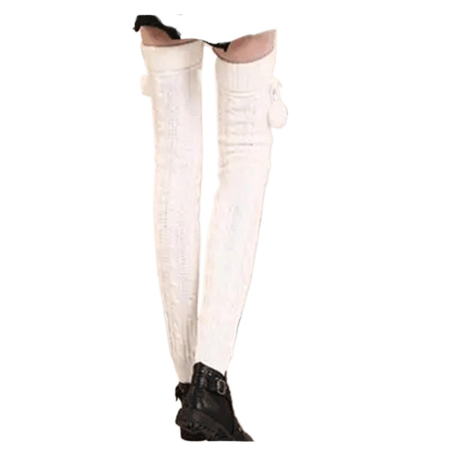 Socks with Hairball Fashion Casual Women Warm Winter Knitted Leg Warmers Crochet Long Boots