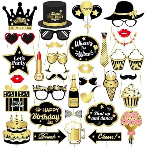 Intatikoo 34pcs Birthday Party Props Kit Cover