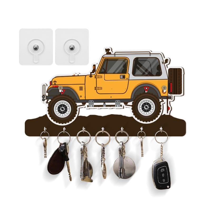 Decorative Thar Shaped Acrylic Key Holder for Home Decor Key Hangers Keychain Holder & Key Holder for Wall | No Drilling Required | with 2 Strong Sticker Hooks