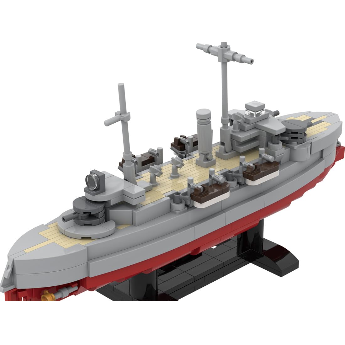 SMS Siegfried MOC Klemmbaustein Kriegsschiff 1:300, 609 Teile | Anspruchsvolles MOC-Bauprojekt für Fans historischer Kriegsschiffe, Militärmodelle und anspruchsvoller
