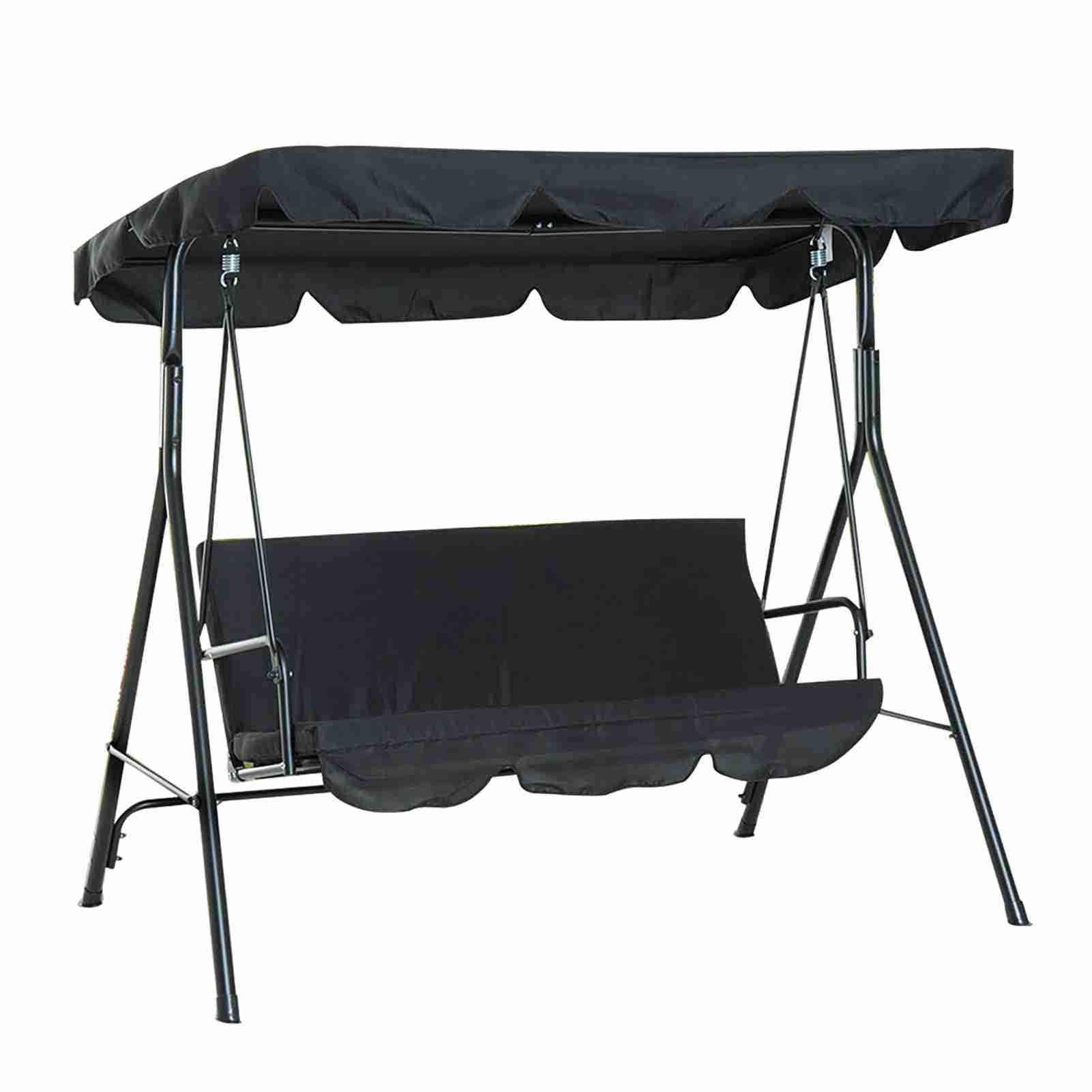Cubierta de asiento oscilante exterior funda impermeable jardín negra 8
