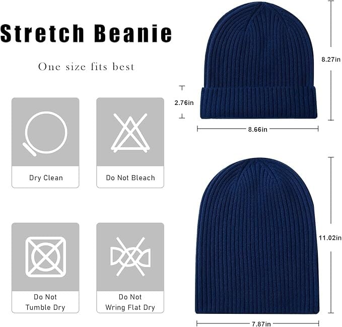 Image of Gajraj Winter Beanie Hats for Men Women, Fleece Lined Beanie Soft Warm Knit Hat Ski Cuffed Cap