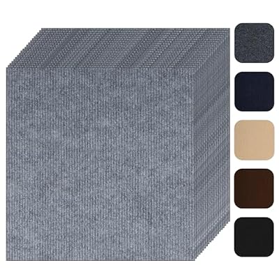 Self Adhesive Carpet Tile 10 Pcs 24" x 24" Peel and Stick Carpet Floor Tiles Non-Slip Carpet Squares Tiles DIY Installation for Living Room Bedroom