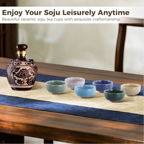 Homaisson 4081594J66TEHO4E85 6 Pieces Korean Soju Shot Glasses Set, Koi Fish Tea Cup Set, Porcelain Koi Fish Tea Cups Korean Ceramic Cups Tea Accessories Drinkware thumb #1