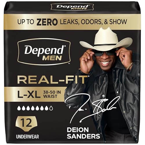 Image of Depend Real Fit Incontinence Underwear for Men, L /XL, 12 Count