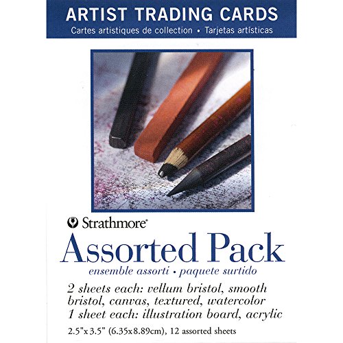 Strathmore 105-908 Artist Trading Cards, Assortment Pack, 12 Sheets