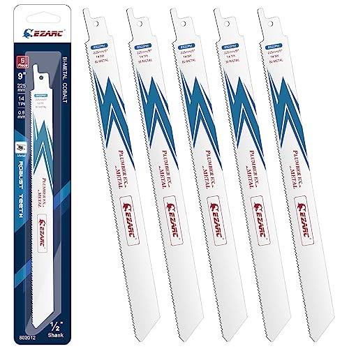 EZARC Säbelsägeblätter R922PM Metall Schneiden 225mm 14TPI 5 Stück