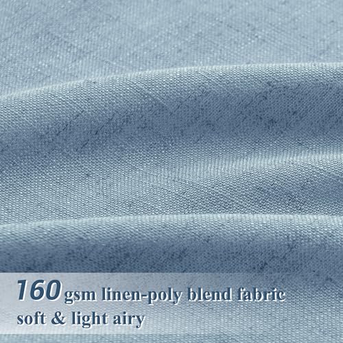 Image of Joywell Extra Long Linen Curtains 108 Inches Long for Living Room Blue