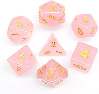 DND Dice Set RPG Polyhedral Dice Fit Dungeons and Dragons(D&D) Pathfinder MTG Role Playing Dice (Pink)