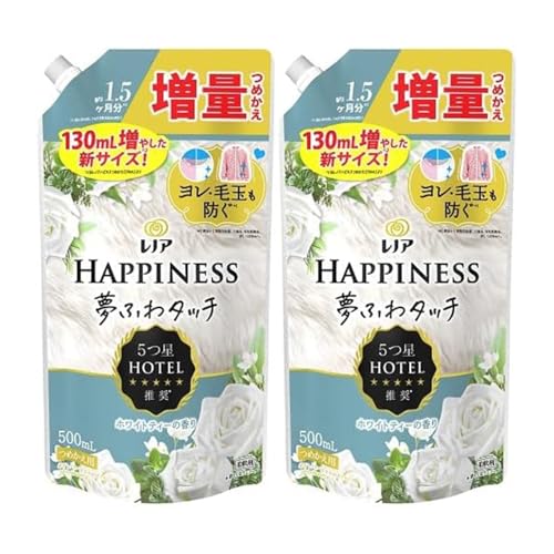 【まとめ買い】 ハピネス 夢ふわタッチ ホワイトティーの香り つめかえ用 増量サイズ P&G × 2個