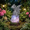 Rempry Solar Garden Dragon Statue Decor for Yard Lawn Patio Outdoor, Fantasy Dragon Lantern Birthday Housewarming Decoration Gifts for Women, Famliy, Friend