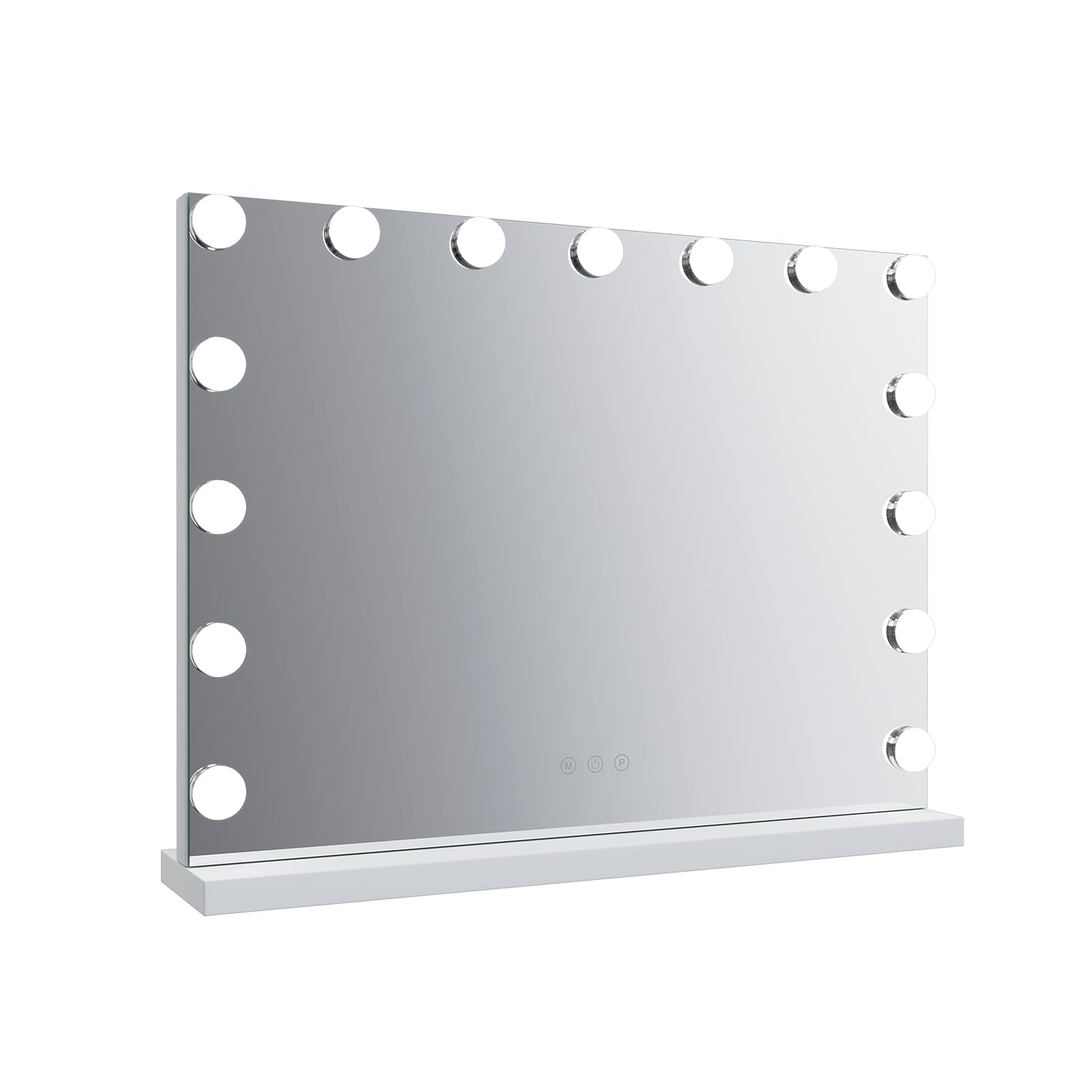 SONNI, Hollywood - Specchio da trucco, 58 x 46 cm, con 3 temperature di colore, 15 lampadine a LED, specchio grande con controllo touch e funzione di memoria della luminosità