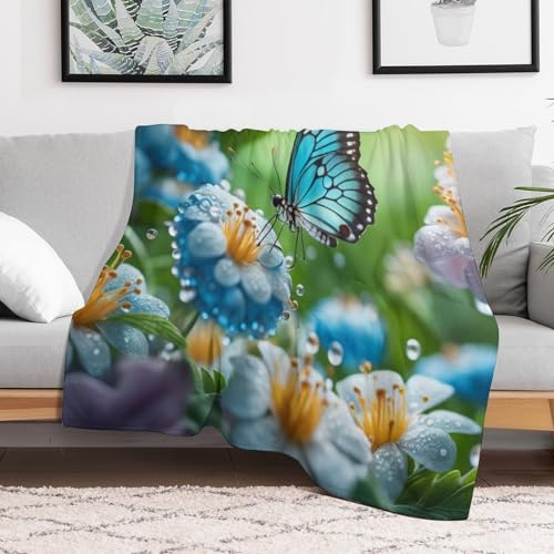 Couverture plaid papillon chaude en flannel idéale pour vos soirées sur le canapé - 3