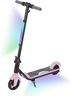 Elektroroller für Kinder von 6-12 Jahren, 6'' Faltbarer Elektroroller mit max. Geschwindigkeit 12 km/h, LED Farblichter & Display, Reichweite 5-8 km, Kinderroller mit Doppelbremssystem