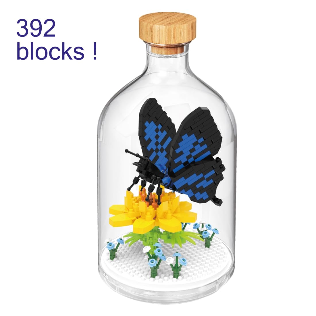 WiseHawk Kit of miniature blocks to assemble insects and small animals. Includes methacrylate bottle to protect the construction. Butterfly - Image 3
