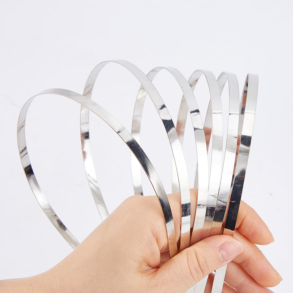 36 fasce per capelli in metallo liscio in ferro 6 mm di larghezza bianco superficie lucidata fai da te per uomo e donna accessori per capelli fai da te platino