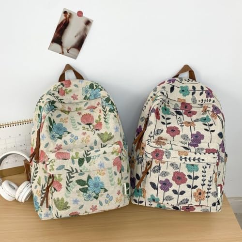 Mochila para portátil de mujer con flores que alivia el dolor de espalda 4