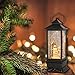 Eldnacele Christmas Snow Globe Lantern with Music, Battery Operated Lighted Swirling Glitter Water Lantern with Timer for Christmas Home Decoration, Snowman