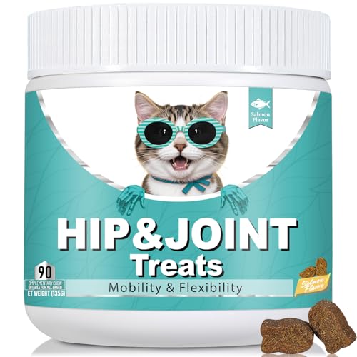 Bailey & Buddies Hip and Joint Supplement for Cats, 90 Soft Chews with Glucosamine, Chondroitin, MSM and Green-Lipped Mussel, Joint Support for Senior Cats and All Breeds - Salmon Flavor