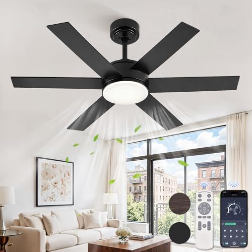 Image of Fanbulous 42 inch Outdoor Ceiling Fans with Lights, Dimmable 3CCT, Black