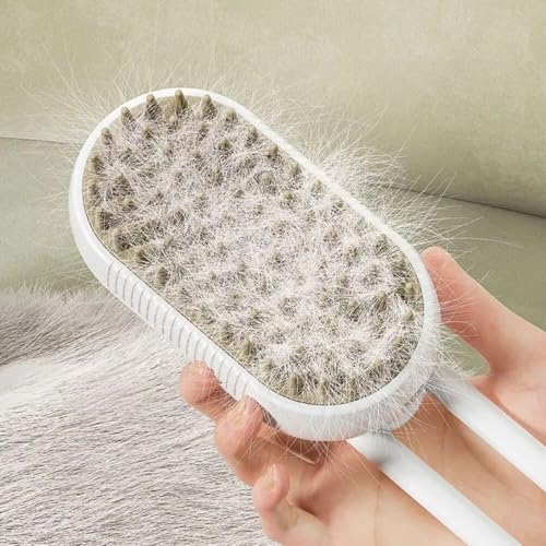 Escova Pet A Vapor Silicone 3 Em 1 Removedor Pelos Para Gatos E Cães Cerdas Macias