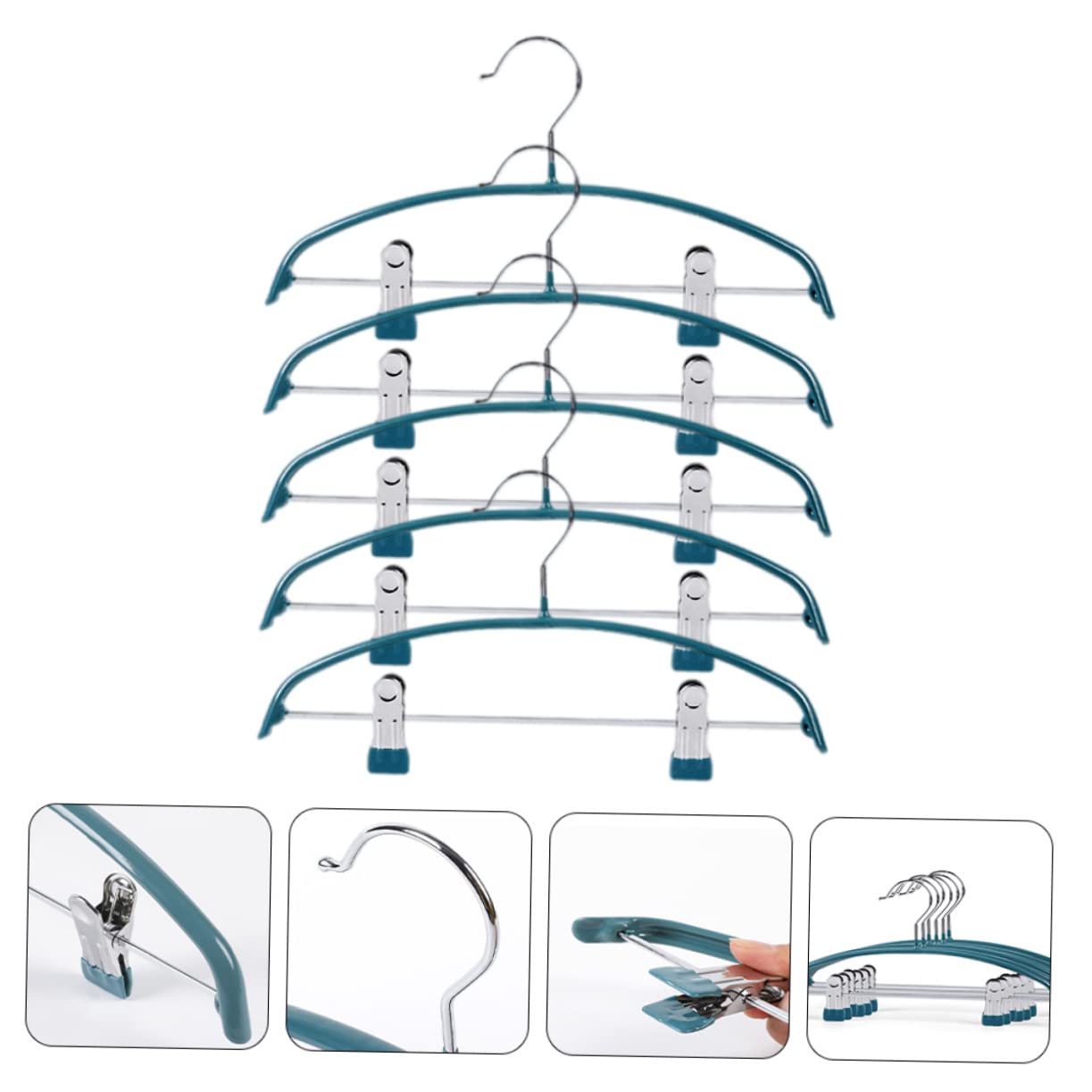 Ciieeo 5 pezzi Grucce Antiscivolo Semi per Adulti Appendini Pratici per Gonne e Pantaloni Design Resistente Allacqua e Vento per Armadio