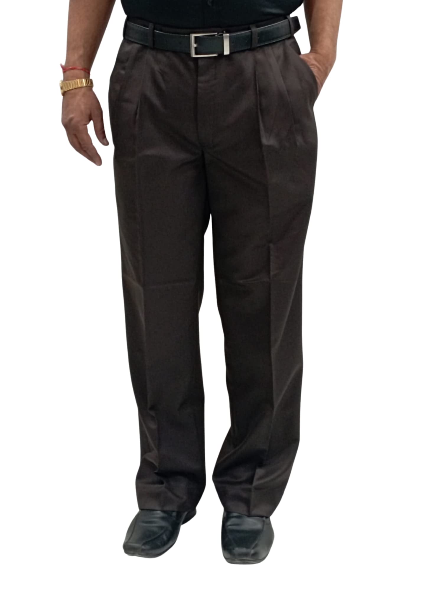 Formal Pleat Front Trouser for Men| Regular fit Gents Dual Pleat Polyester Pants for Office interviews Parties-image-46