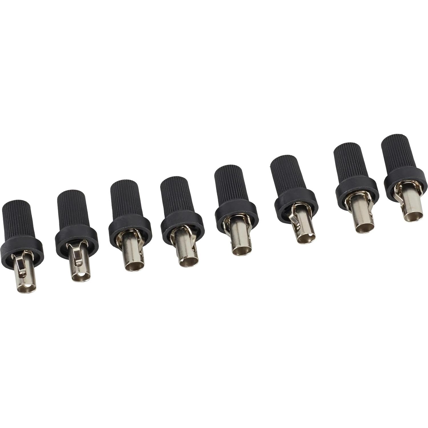 Speedway Motors Rajah 7mm Spark Plug Wire Ends Straight Style, Set of 8 Terminals for Solid Core Ignition Wires, Classic Replacement Connectors for Vintage and Nostalgia Engines