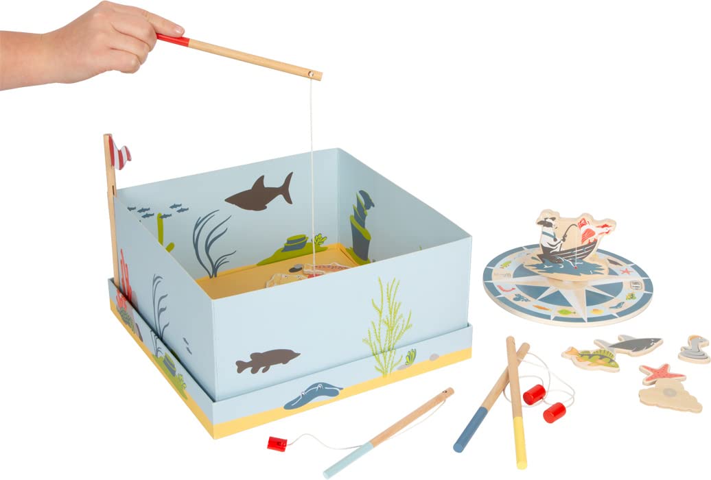 small foot Juego de Pesca 4 Friends, de Madera, diseño Colorido, Incl., Accesorios versátiles, 12285