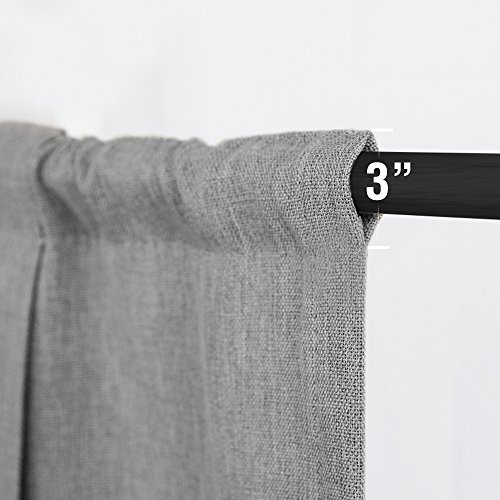 Tie Up Valances For Windows For Kitchen Windows Flax Linen Textured Room Darkening Tie Up Shade Window Curtain 1 Panel Grey 18 Inches Long #TOP3