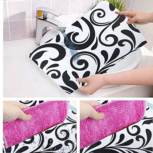 Image of Waterproof PVC Refrigerator Drawer Mats /Multipurpose Mat /Fridge Mats Set of 3 Pcs (Floral Black, Size-17.5X11.5 Inch)