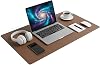 90x40 XL Deri Mouse Pad,Ofis,Masa Matı Sümen,Konforlu Mouse Pad,Çift Yönlü Kahverengi