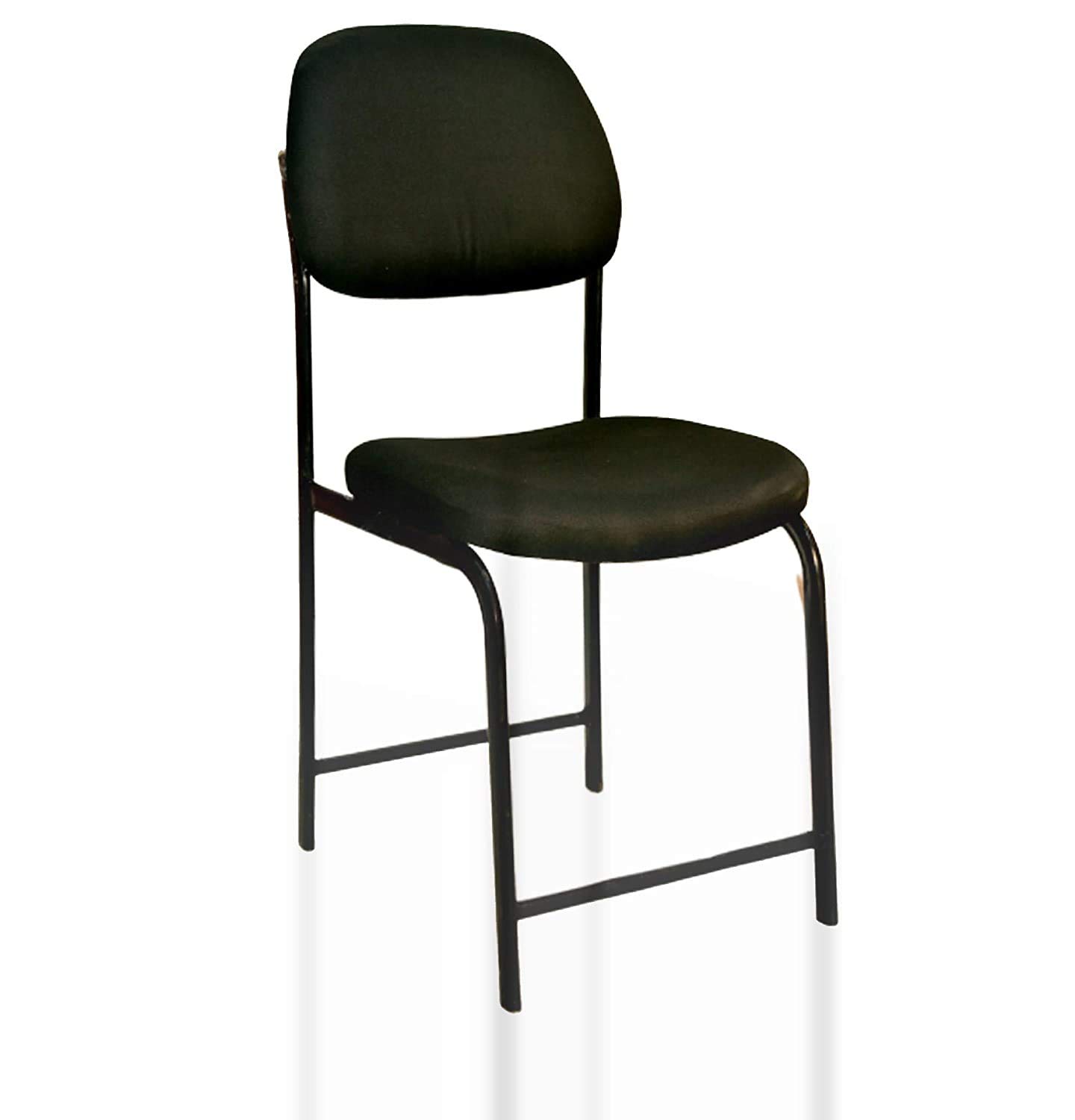 CHILLI BILLI N Shape Comfortable Visitor/Study Metal Chair with Cushion (Black)