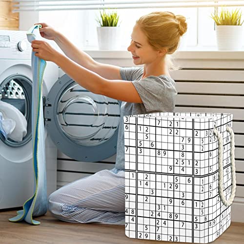 Panier à linge imperméable pliable avec poignée design Sudoku - 7