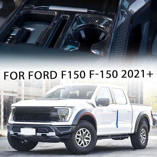 Panel decorativo portavasos fibra de carbono Jogon para Ford F150 miniatura 6